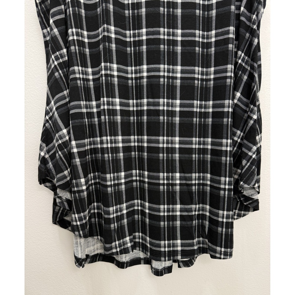 Lane Bryant Black White Plaid Swing Tunic Sleeveless Top 14/16 NWT - Picture 3 of 12
